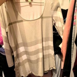 Burberry brit sweatshirt/half sleeve casual shirt white grey and crème